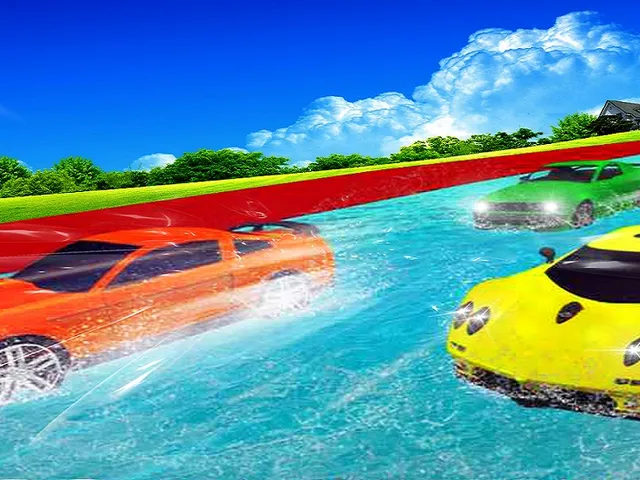 Water Slide Car Racing adventure 2020