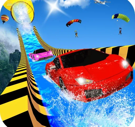 Water Slide Car Racing adventure 2020