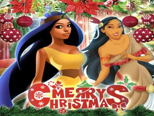Pocahontas Noel Şapkeli Elbise Giydirme