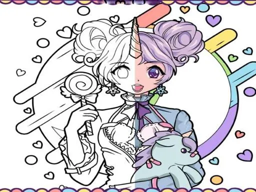 Anime Kızlar Boyama Kitabı: Pop Manga Boyama