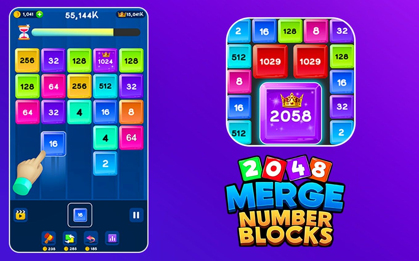 2048 Birleştirilebilir Rakam Blokları