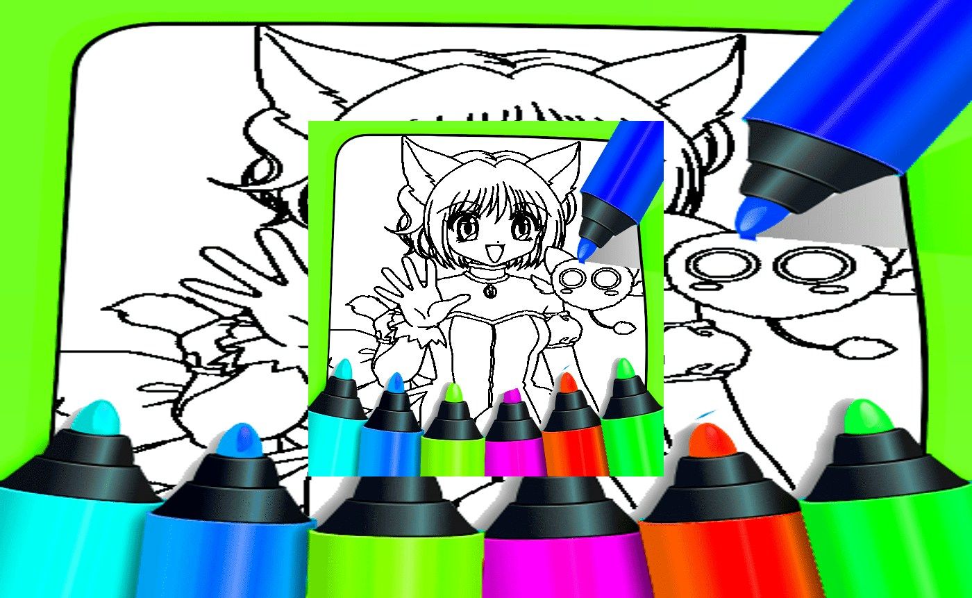 Anime Renk Sayfa Sayfaları Çocuklar İçin