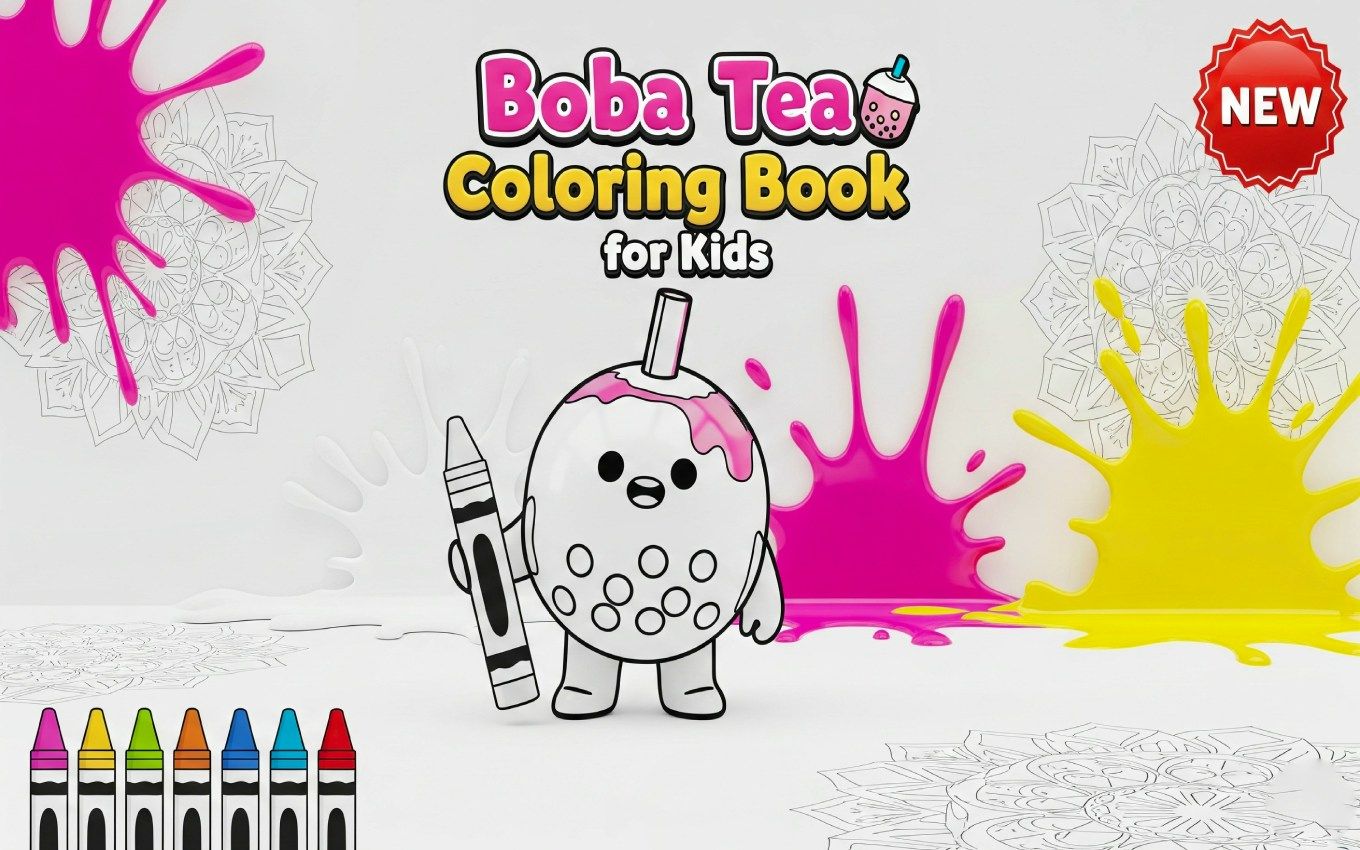 Boba Tea Coloring Book for Kids