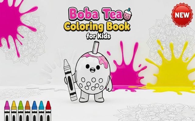 Boba Tea Coloring Book for Kids