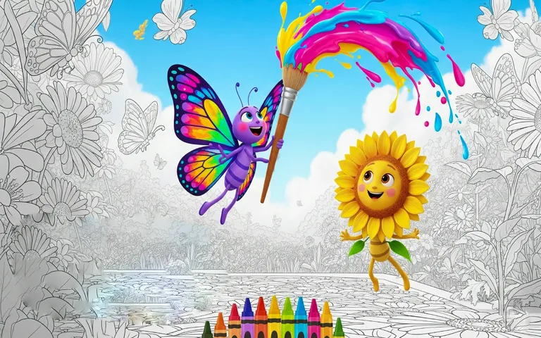 Butterflies and Flowers Coloring Book for Kids