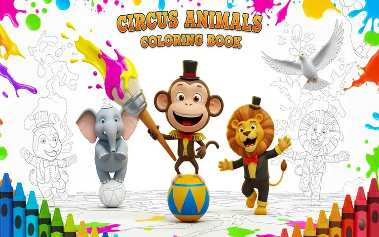 Circus Animals Coloring Book