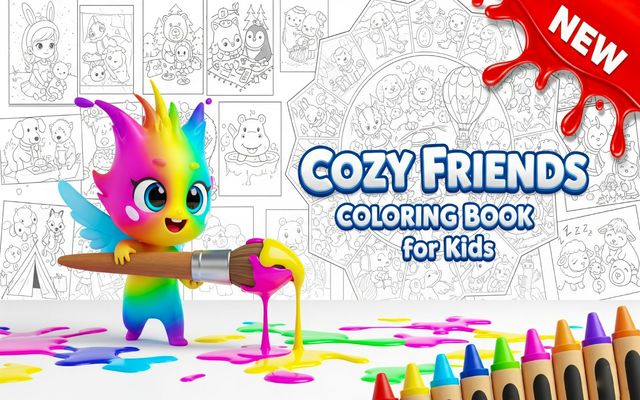 Cozy Friends Coloring Book for Kids