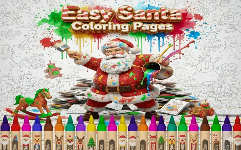 Easy Santa Coloring Pages