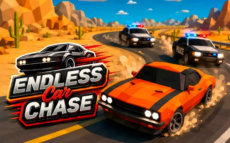 Endless Car Chase — Pist üzerindeki yüksek hızlı araba kovalama ve yarış oyunu görseli.