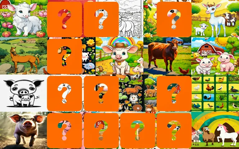 Farm Animals Memory Cards