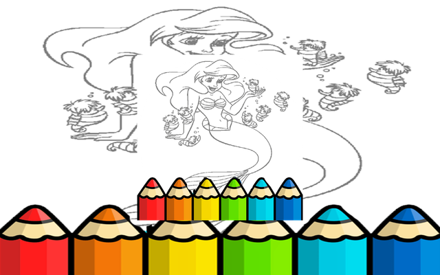 Kid Mermaids Coloring