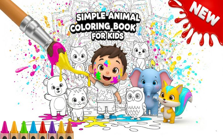 Simple Animal Coloring Book for Kids