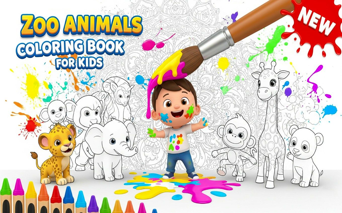 Zoo Animals Coloring Book for Kids
