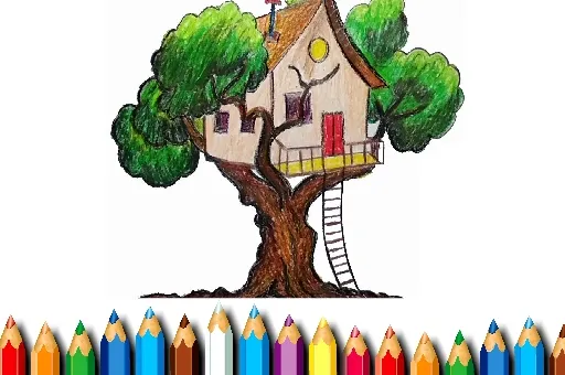 Tree House Coloring Book