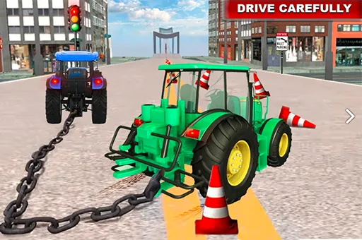 Chained Tractor Towing Simulator