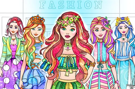 Girl Coloring Dress Up Games