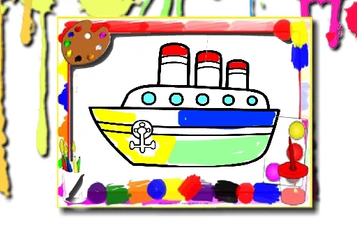 Boats Coloring Book