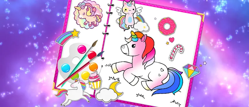 Fabulous Cute Unicorn Coloring Book