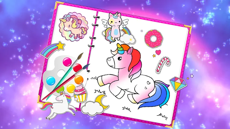 Fabulous Cute Unicorn Coloring Book