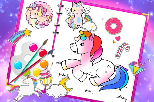 Fabulous Cute Unicorn Coloring Book