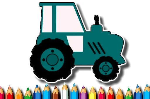 Easy Kids Coloring Tractor