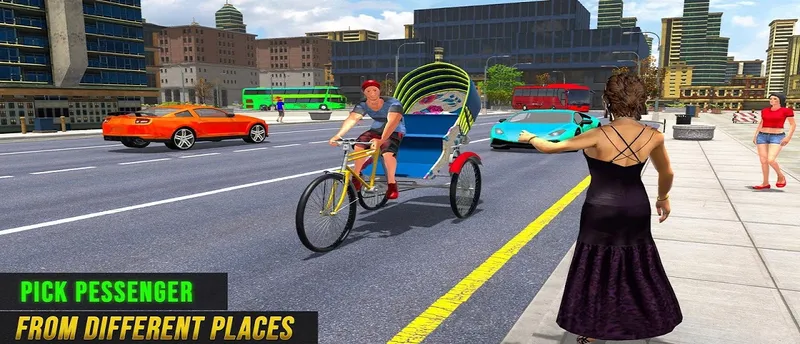 Bicycle Tuk Tuk Auto Rickshaw Free Driving Game