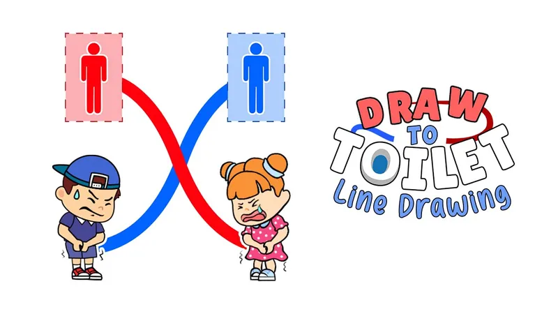 Draw To Toilet - Line Drawing