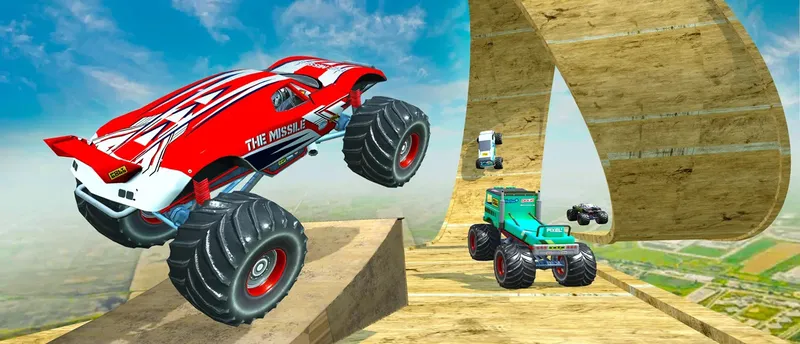 Mega Ramp Monster Truck Race