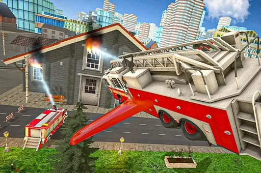 Flying Fire Truck Driving Sim