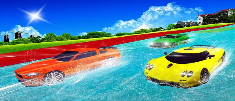 Water Slide Car Racing adventure 2020