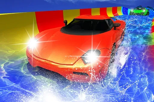 Water Slide Car Racing adventure 2020