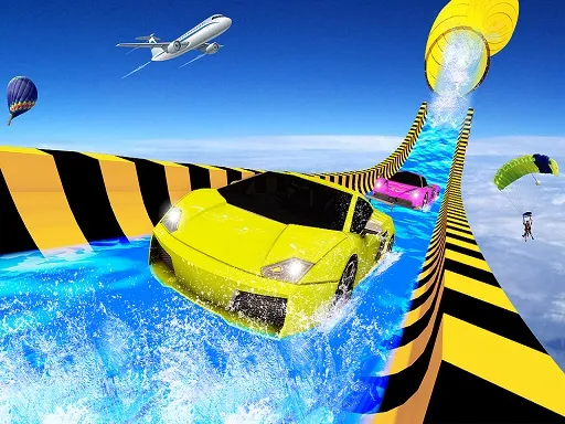 Water Slide Car Racing adventure 2020