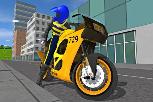 Police MotorBike Race Simulator 3D