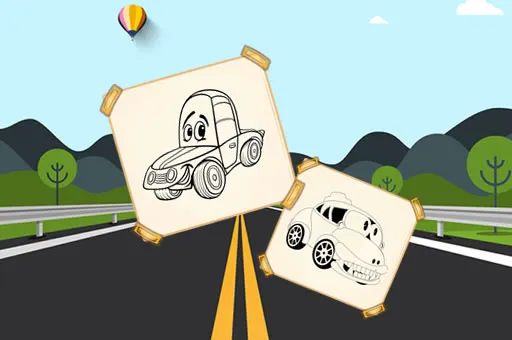 Funny Cars For Kids Coloring