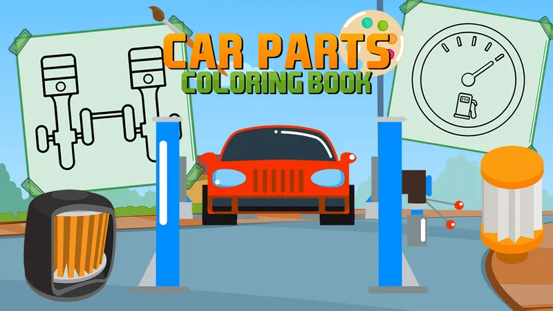 Car Parts Coloring Book