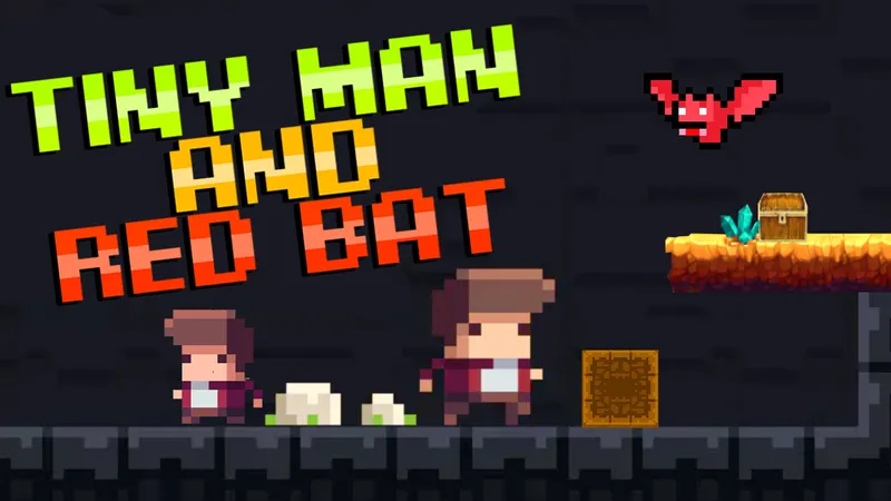 Tiny Man And Red Bat