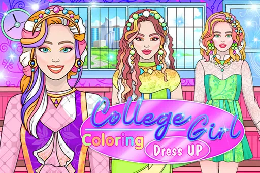 College Girl Coloring Dress Up