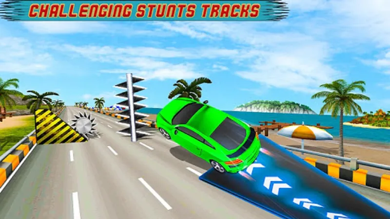 Marvelous Highway Car Stunt Ramp Car Stunt Race 