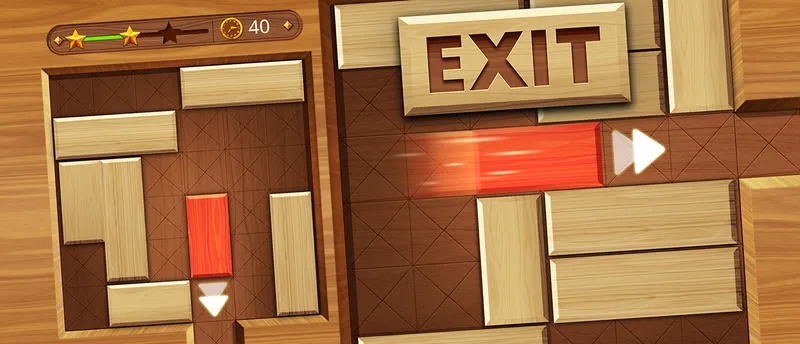 EXIT unblock red wood block