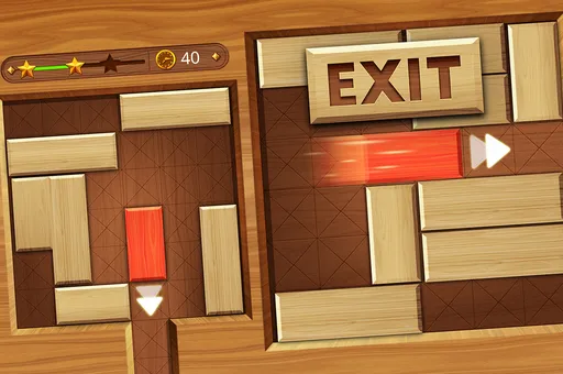 EXIT unblock red wood block