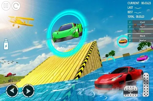 Water Car Stunt Racing 2019 3D Cars Stunt Games 