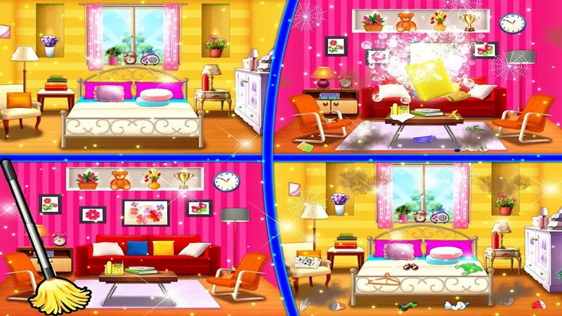 Sweet Home Cleaning : Princess House Cleanup Game