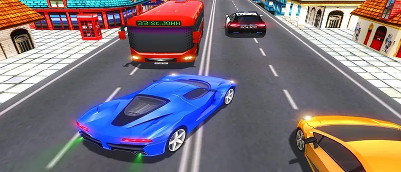 Car Racing in Fast Highway Traffic