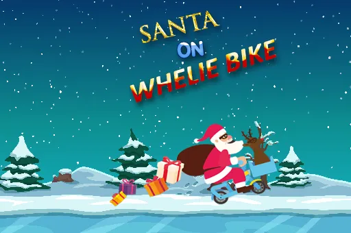 Santa On Wheelie Bike