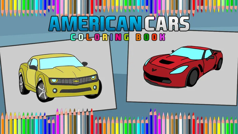 American Cars Coloring Book