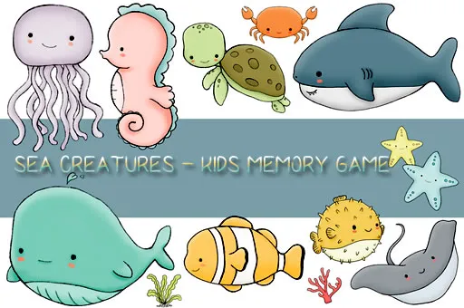 Kids Memory Sea Creatures