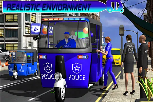 Police Auto Rickshaw Taxi Game