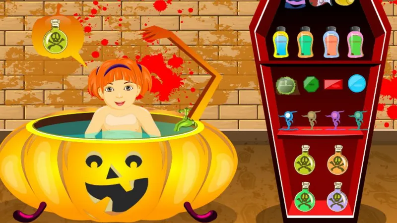 Little Baby Halloween Bathing