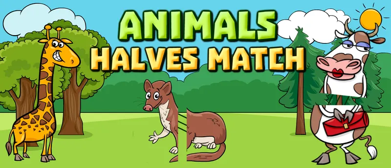 Animals Halves Match