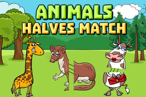 Animals Halves Match